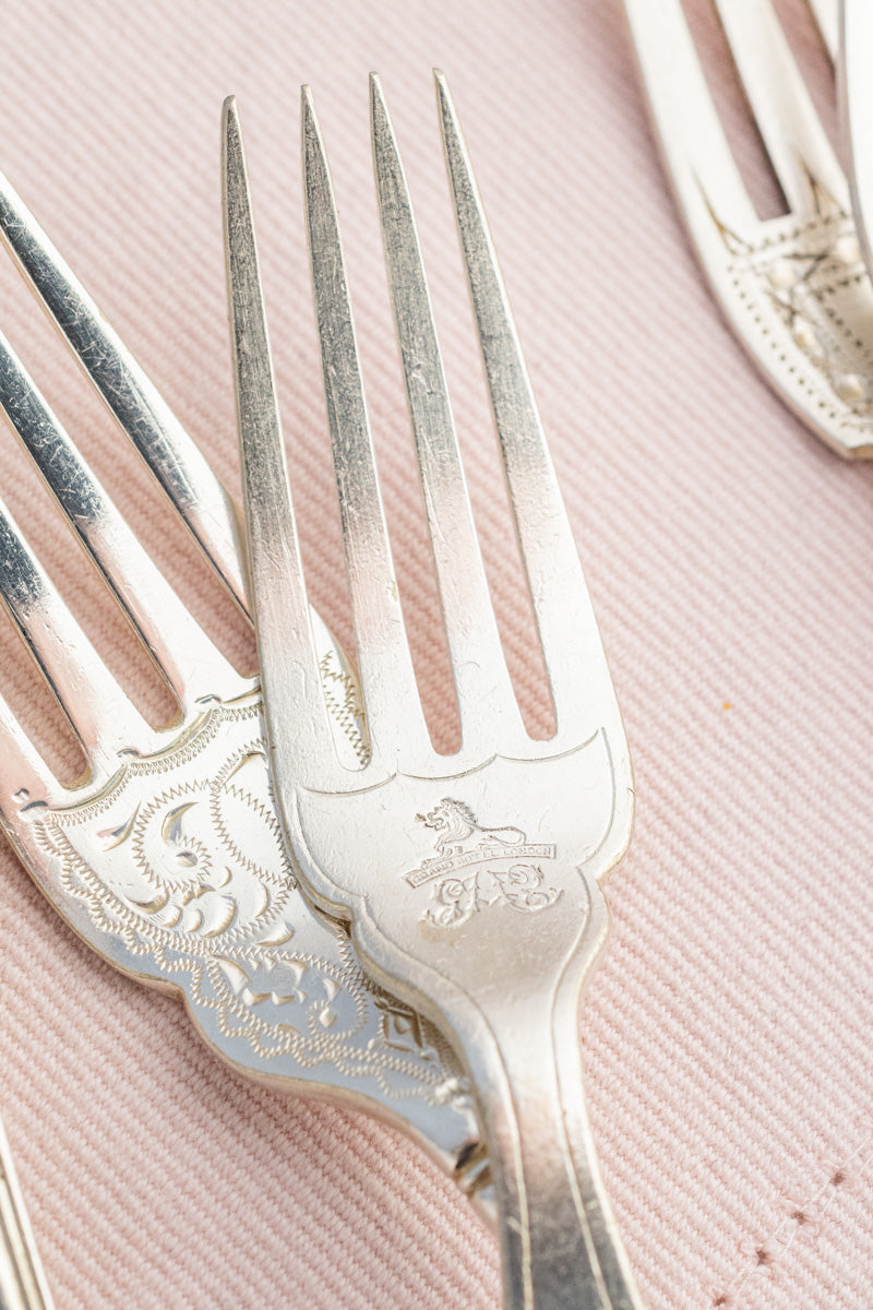 Vintage Silverplate Hotel Flatware - Fish Fork & Knife Pair