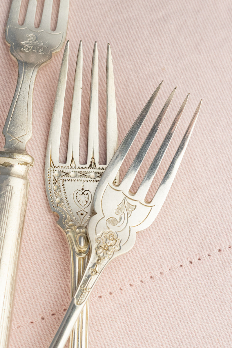 Vintage Silverplate Hotel Flatware - Fish Fork & Knife Pair