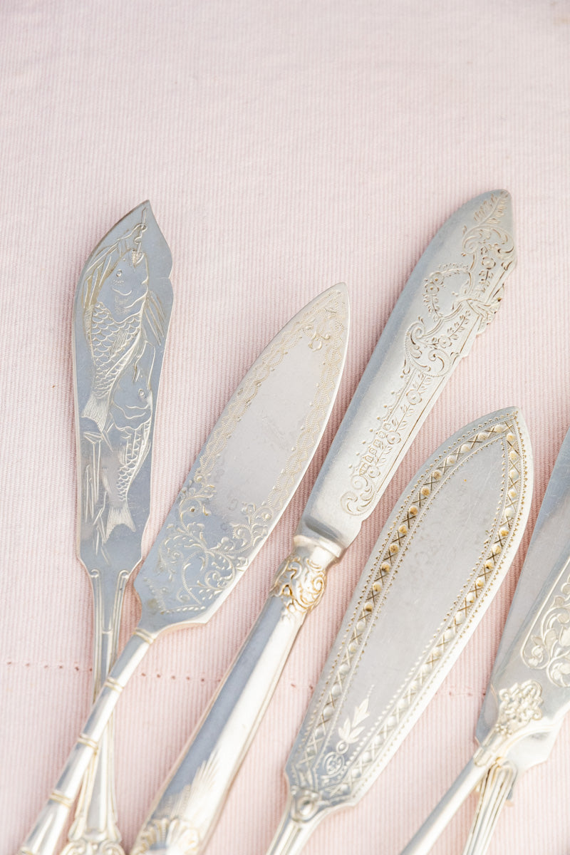 Vintage Silverplate Hotel Flatware - Fish Fork & Knife Pair