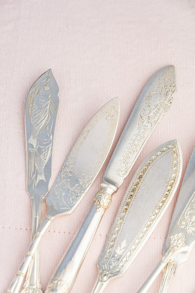 Vintage Silverplate Hotel Flatware - Fish Fork & Knife Pair