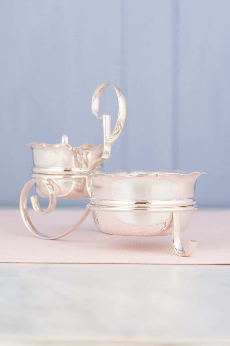Vintage Silverplate Milk and Sugar in Stand