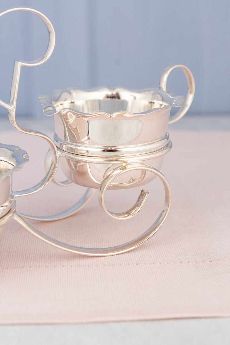 Vintage Silverplate Milk and Sugar in Stand