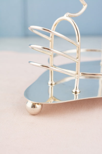 Vintage Silverplate Toast Rack with Jam Dish & Spoon