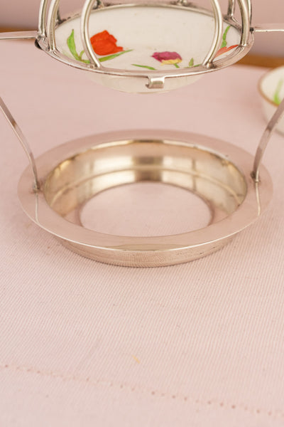Vintage Silverplate Toast Rack with Jam and Butter Dish