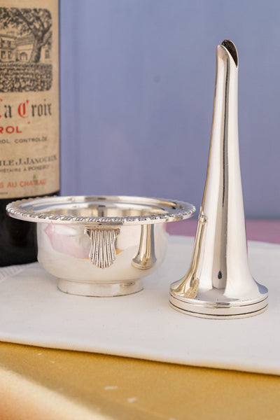 Antique Silverplate Wine Decanting Funnel