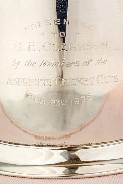 Vintage Silverplate & Glass Cricket Club 1925 Biscuit Barrel / Ice Bucket