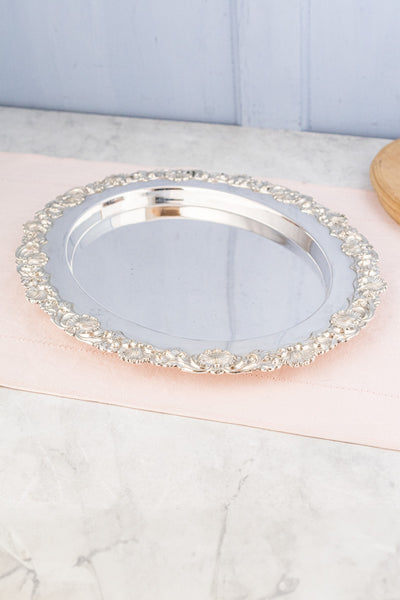 Vintage Silverplate and Wood Bread Board