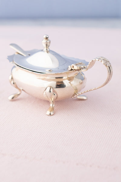 Vintage Sterling Silver 3-Piece Condiment Set with Spoons