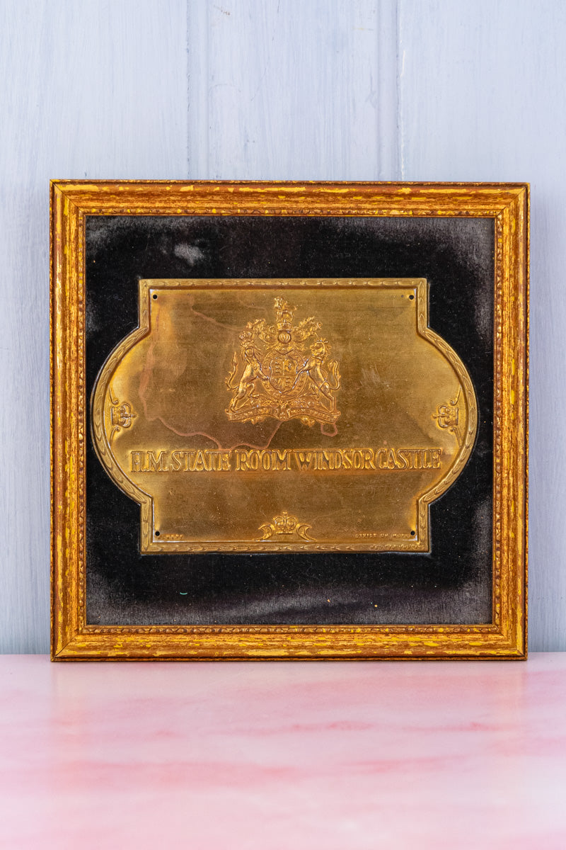 Vintage Framed Windsor Castle Room Sign