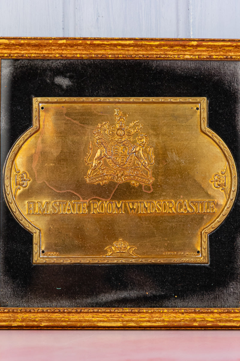 Vintage Framed Windsor Castle Room Sign