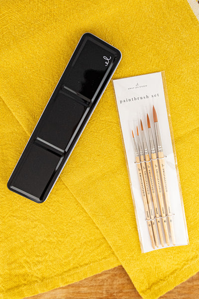 Watercolor Paint Palette & Brush Set
