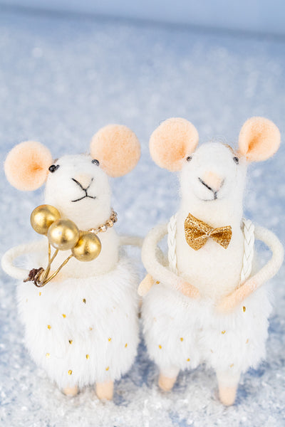 Wintry Willa & Wintertime Willoughby Mouse Ornaments