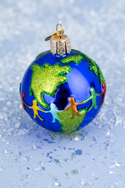 World Peace Globe Glass Ornament