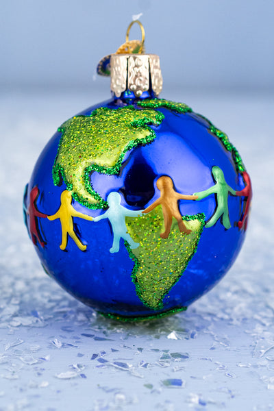 World Peace Globe Glass Ornament