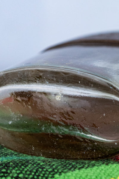 Antique English Pewter and Leather Flask with Cup