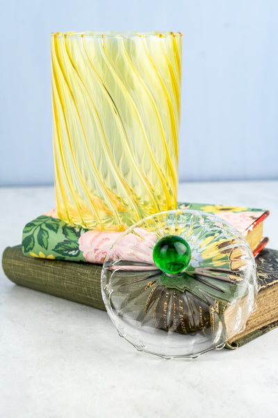 Yellow Glass Jar with Lid