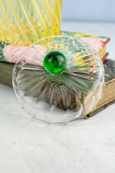 Yellow Glass Jar with Lid