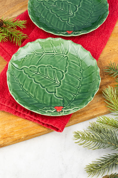 Yuletide Holly Leaf Stoneware Crockery