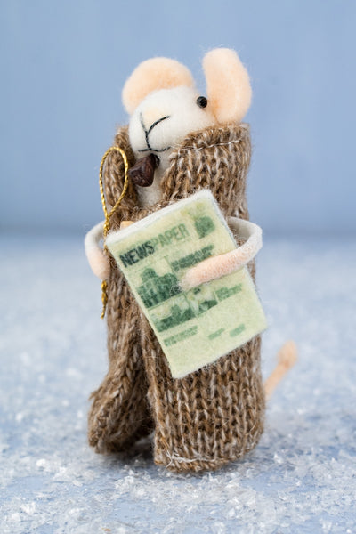 Newspaper Nelson Mouse Ornament