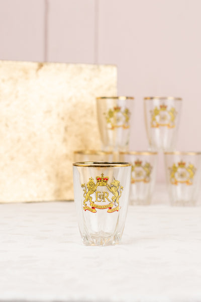 Vintage 1953 Coronation 6-piece Glass Set