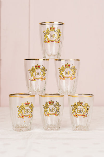 Vintage 1953 Coronation 6-piece Glass Set