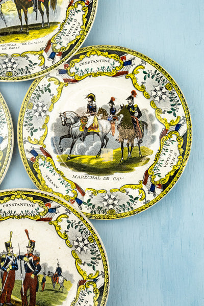Antique Faience French Military Plates