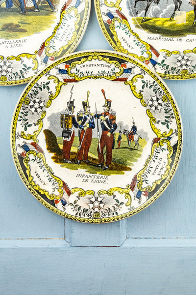 Antique Faience French Military Plates