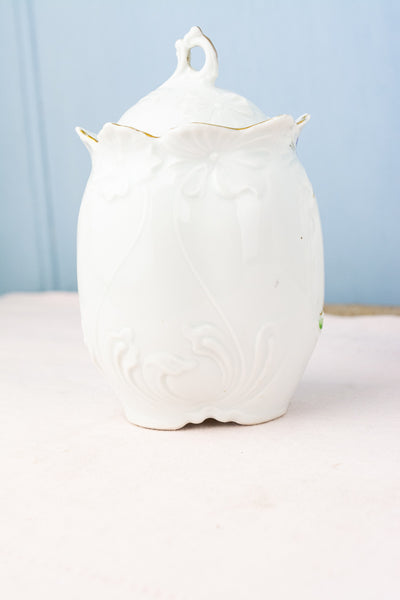 Antique French Porcelain Canister Trio