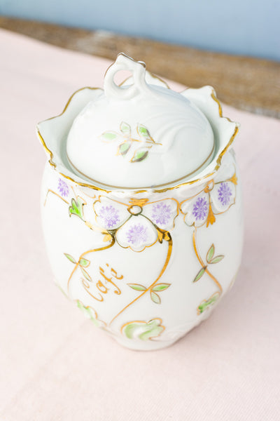 Antique French Porcelain Canister Trio