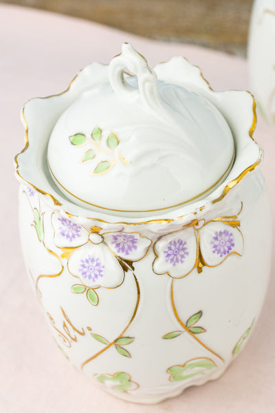 Antique French Porcelain Canister Trio