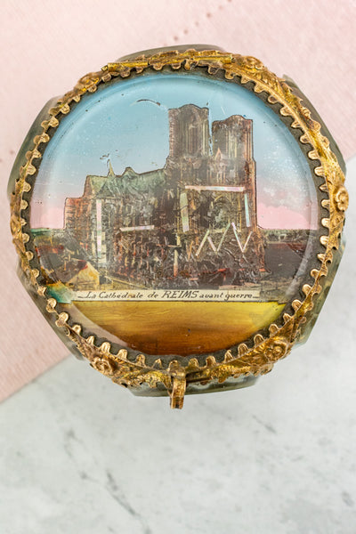 Antique French Notre Dame de Reims Jewelry Box