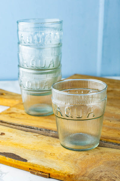 Aqua Stacking Water Glasses - Set of 4