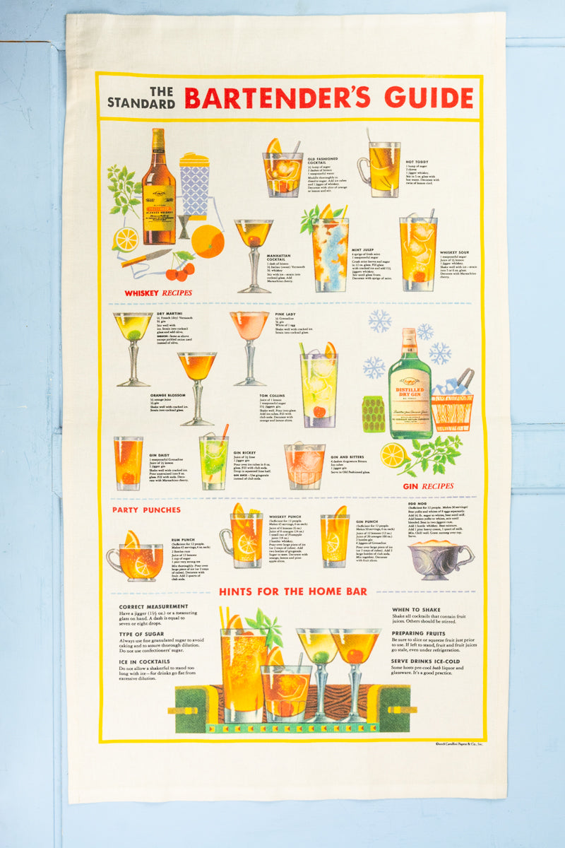 Bartender's Guide Tea Towel