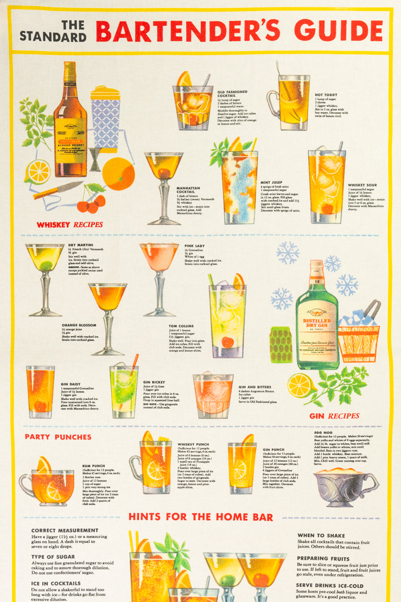 Bartender's Guide Tea Towel