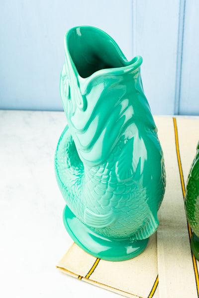 Tall Ceramic Fish Gluggle Jug