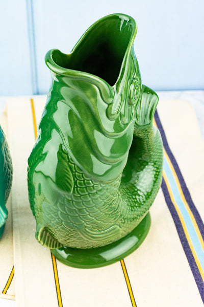 Tall Ceramic Fish Gluggle Jug