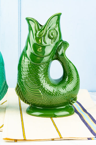 Tall Ceramic Fish Gluggle Jug