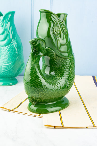 Tall Ceramic Fish Gluggle Jug