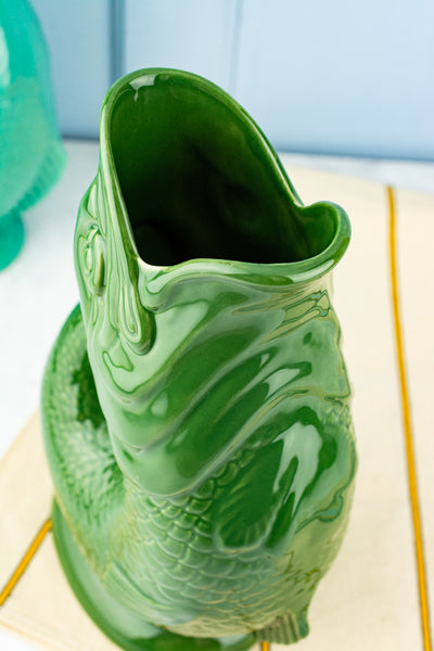 Tall Ceramic Fish Gluggle Jug