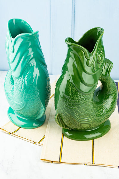 Tall Ceramic Fish Gluggle Jug