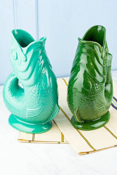 Tall Ceramic Fish Gluggle Jug