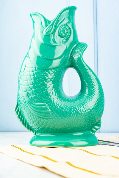 Tall Ceramic Fish Gluggle Jug