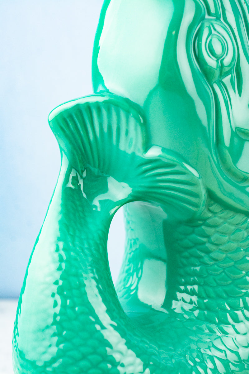 Tall Ceramic Fish Gluggle Jug