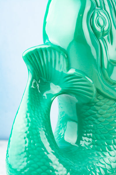 Tall Ceramic Fish Gluggle Jug