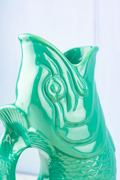 Tall Ceramic Fish Gluggle Jug