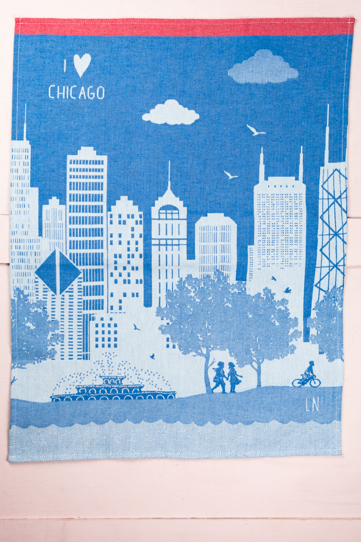 I Love Chicago Moutet Tea Towel