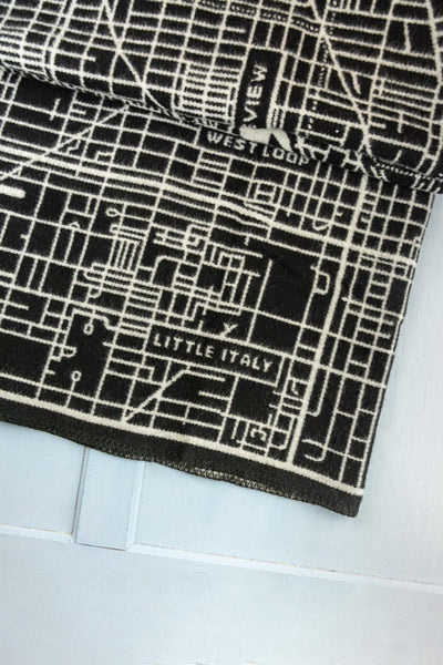 Chicago Map Wool Throw