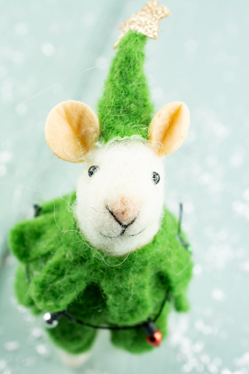 Christmas Tree Mouse Ornament, image 2 of 4
