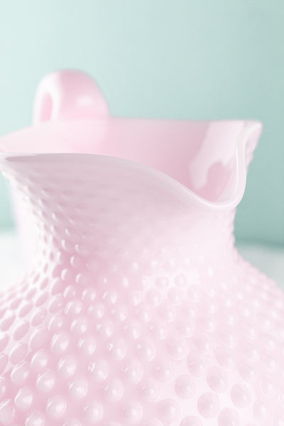 Pink Milk Glass Hobnail Pitcher