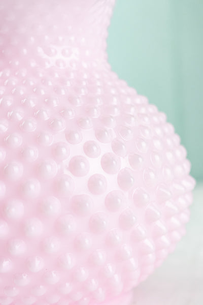 Pink Milk Glass Hobnail Pitcher